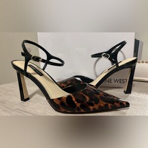 Nine West Leopard Print and Black Heels
